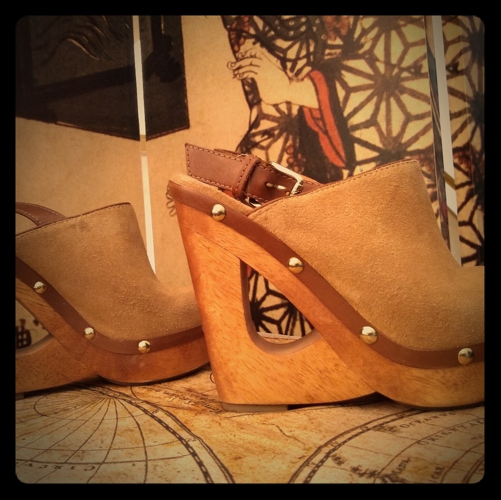 Michael Kors wooden wedges